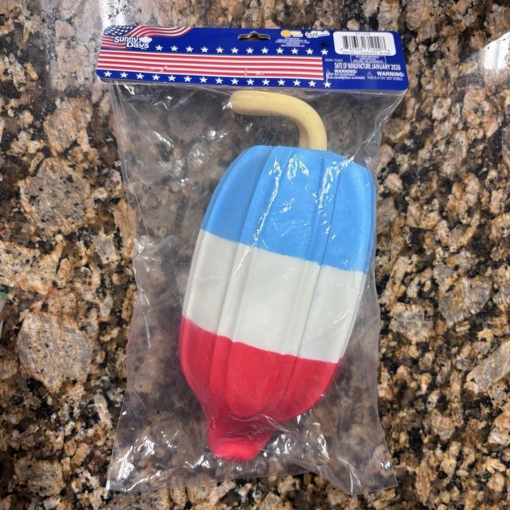 NIP Squishy Popsicle Rocket Pop Jumbo Size TikTok Red White Blue